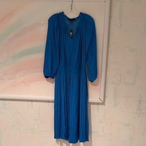 White House Black Market Vibrant Blue Long Sleeve Dress